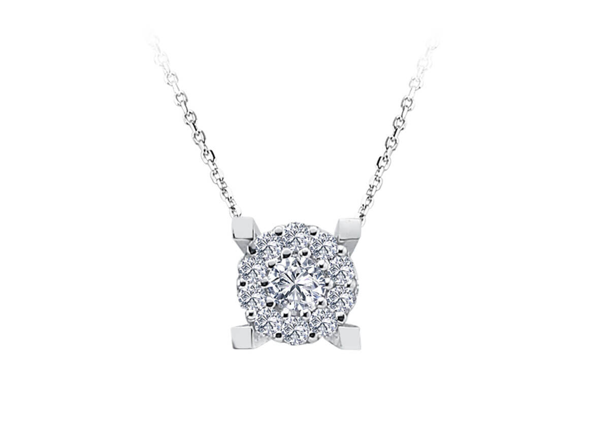 Collier solitaire effet diamant 0,50 carat