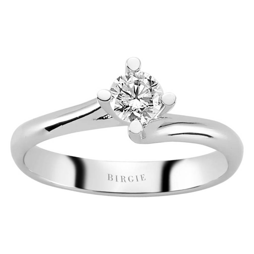 Bague solitaire diamant couleur F 0,38 carat