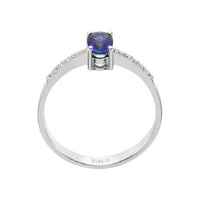 Diamond and Oval Cut Sapphire Ring