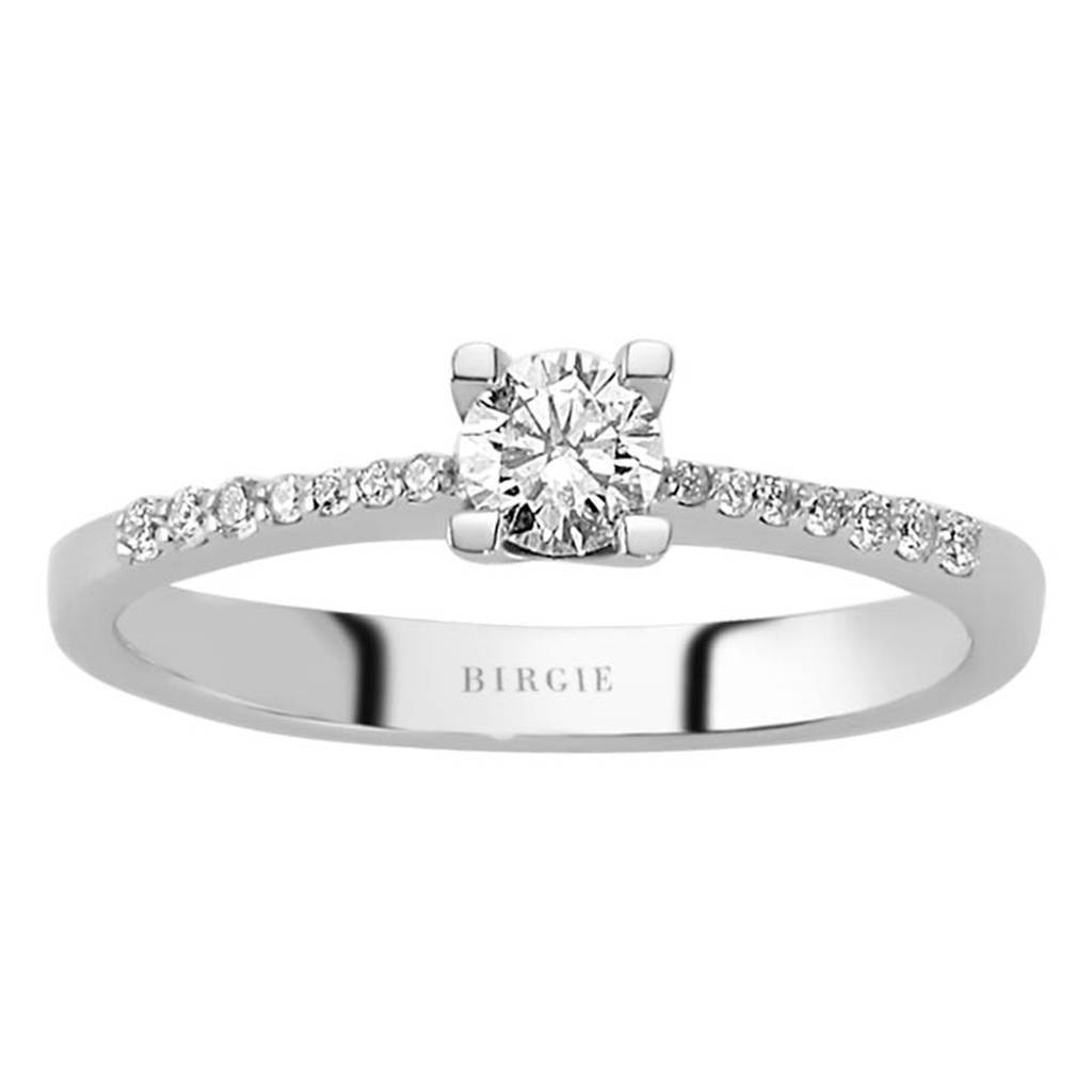 Bague de fiançailles halo de diamants total de 0,34 carat