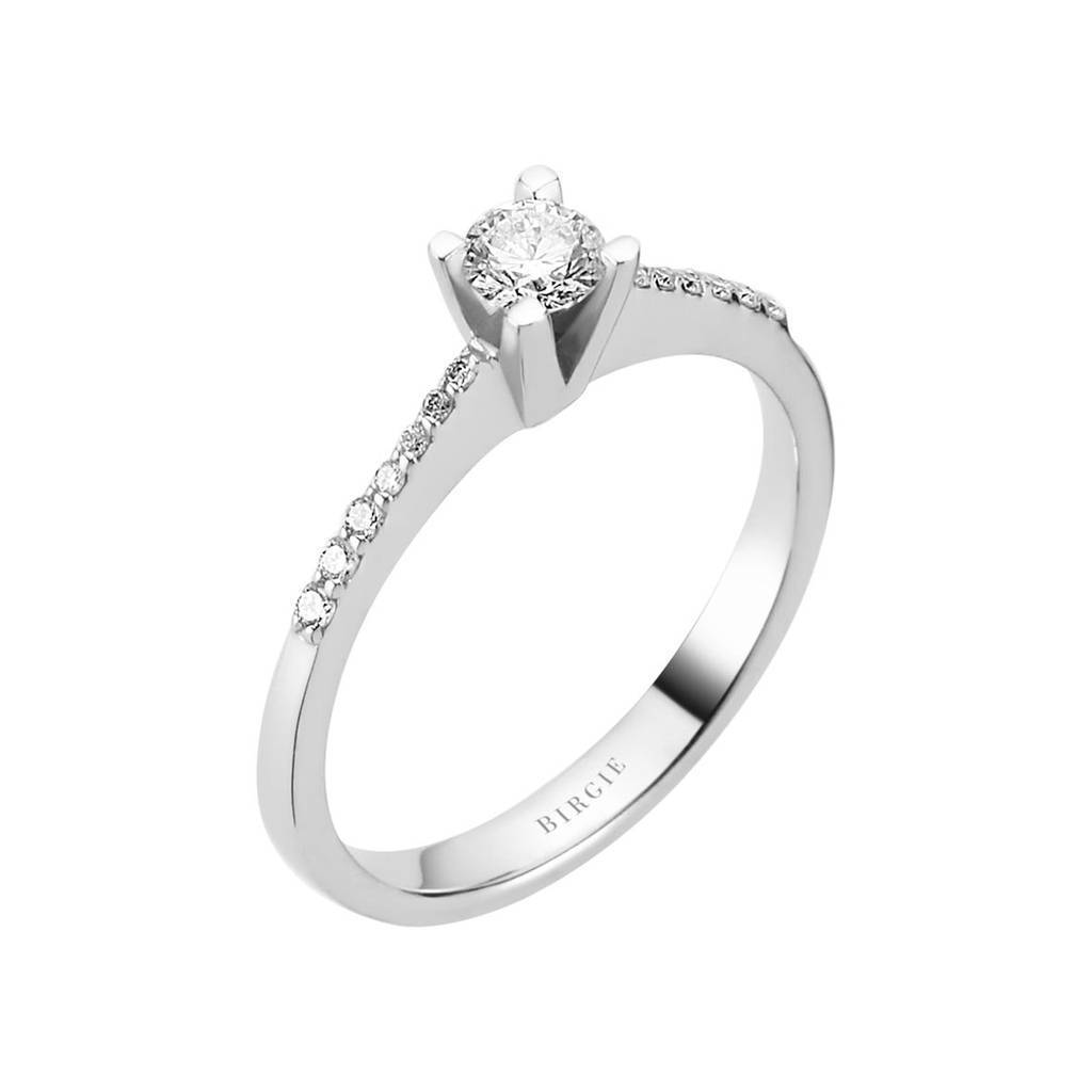 Bague de fiançailles halo de diamants total de 0,34 carat