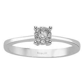 Total 0.08 Carat Diamond Halo Engagement Ring