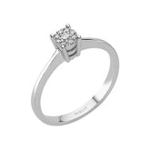 Total 0.08 Carat Diamond Halo Engagement Ring