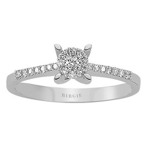Total 0.17 Carat Diamond Halo Engagement Ring