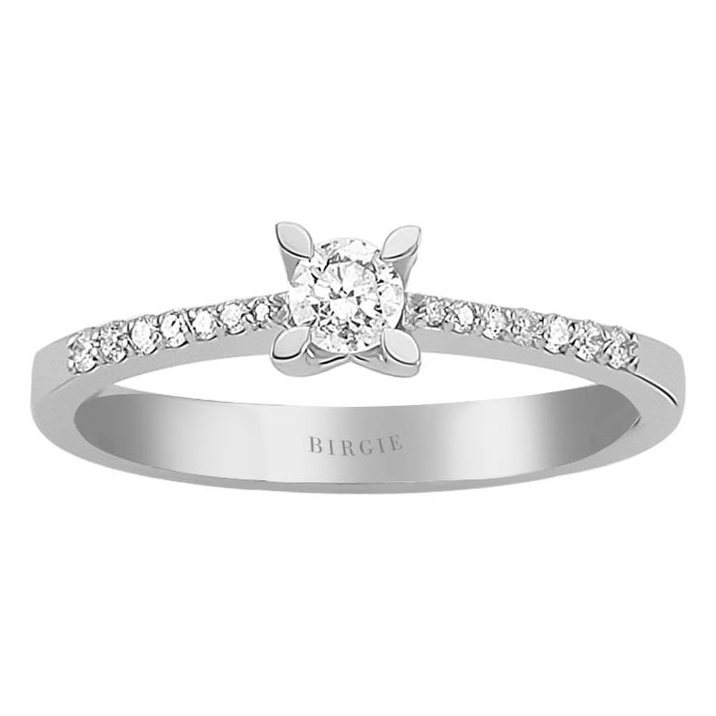 Total 0.29 Carat Diamond Halo Engagement Ring
