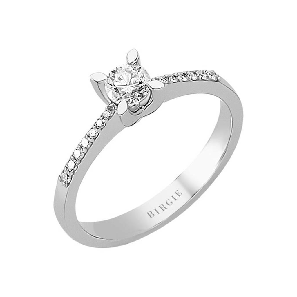 Bague de fiançailles halo de diamants total de 0,42 carat