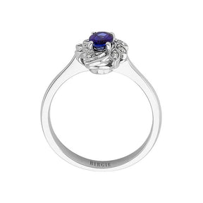 Diamond and Oval Cut Sapphire Ring