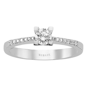 Bague de fiançailles halo de diamants total de 0,40 carat