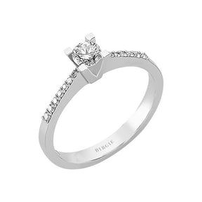 Bague de fiançailles halo de diamants total de 0,40 carat