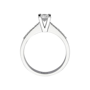 Bague de fiançailles halo de diamants total de 0,48 carat