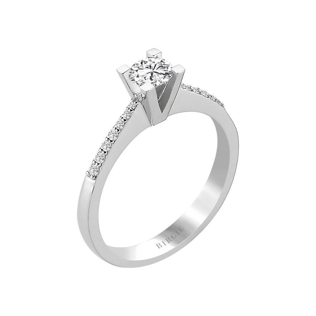 Bague de fiançailles halo de diamants total de 0,48 carat