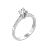 Bague de fiançailles halo de diamants total de 0,48 carat