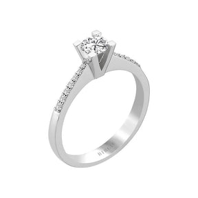 Bague de fiançailles halo de diamants total de 0,48 carat