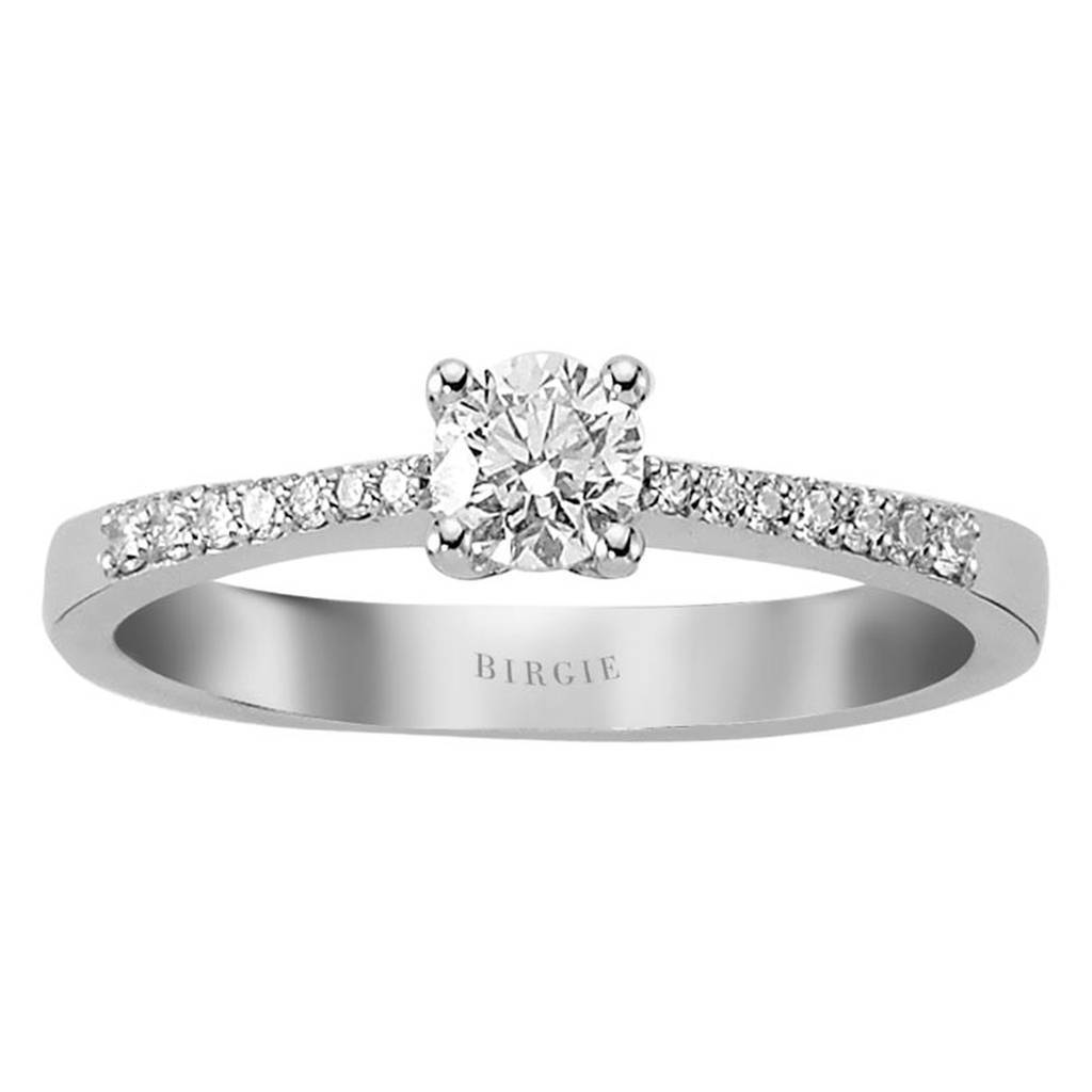 Bague de fiançailles halo de diamants total de 0,45 carat