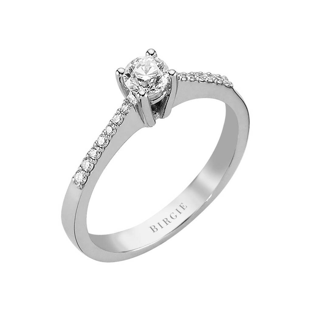 Bague de fiançailles halo de diamants total de 0,45 carat