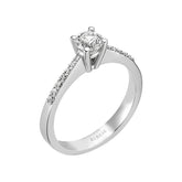 Bague de fiançailles halo de diamants total de 0,58 carat
