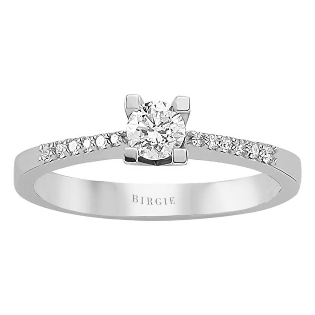 Bague de fiançailles halo de diamants total de 0,37 carat