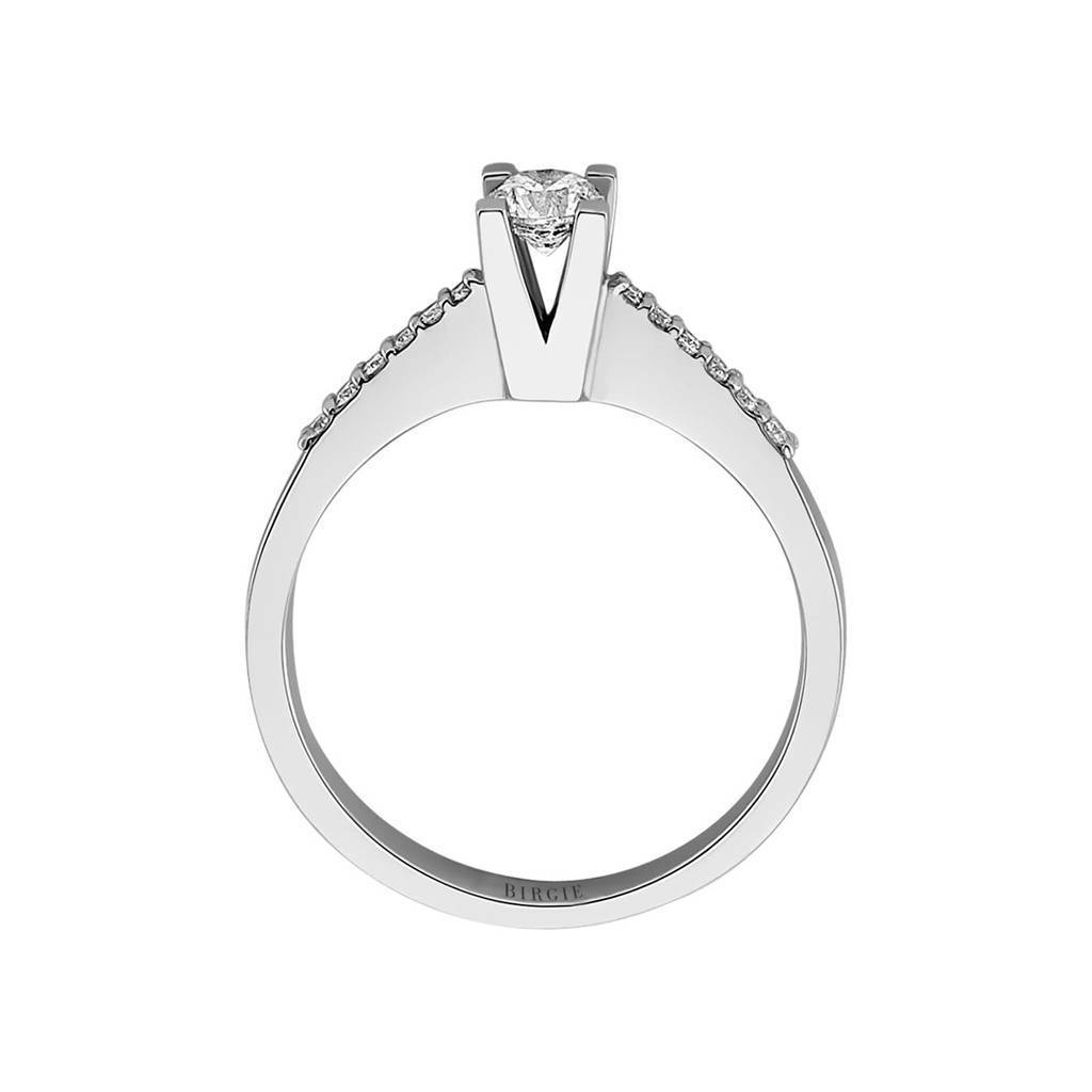 Bague de fiançailles halo de diamants total de 0,37 carat