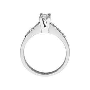 Bague de fiançailles halo de diamants total de 0,37 carat