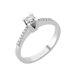 Bague de fiançailles halo de diamants total de 0,37 carat