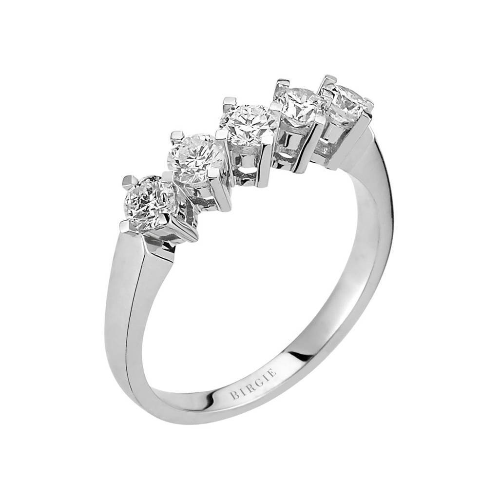 Bague de fiançailles 5 pierres diamant 0,73 carat