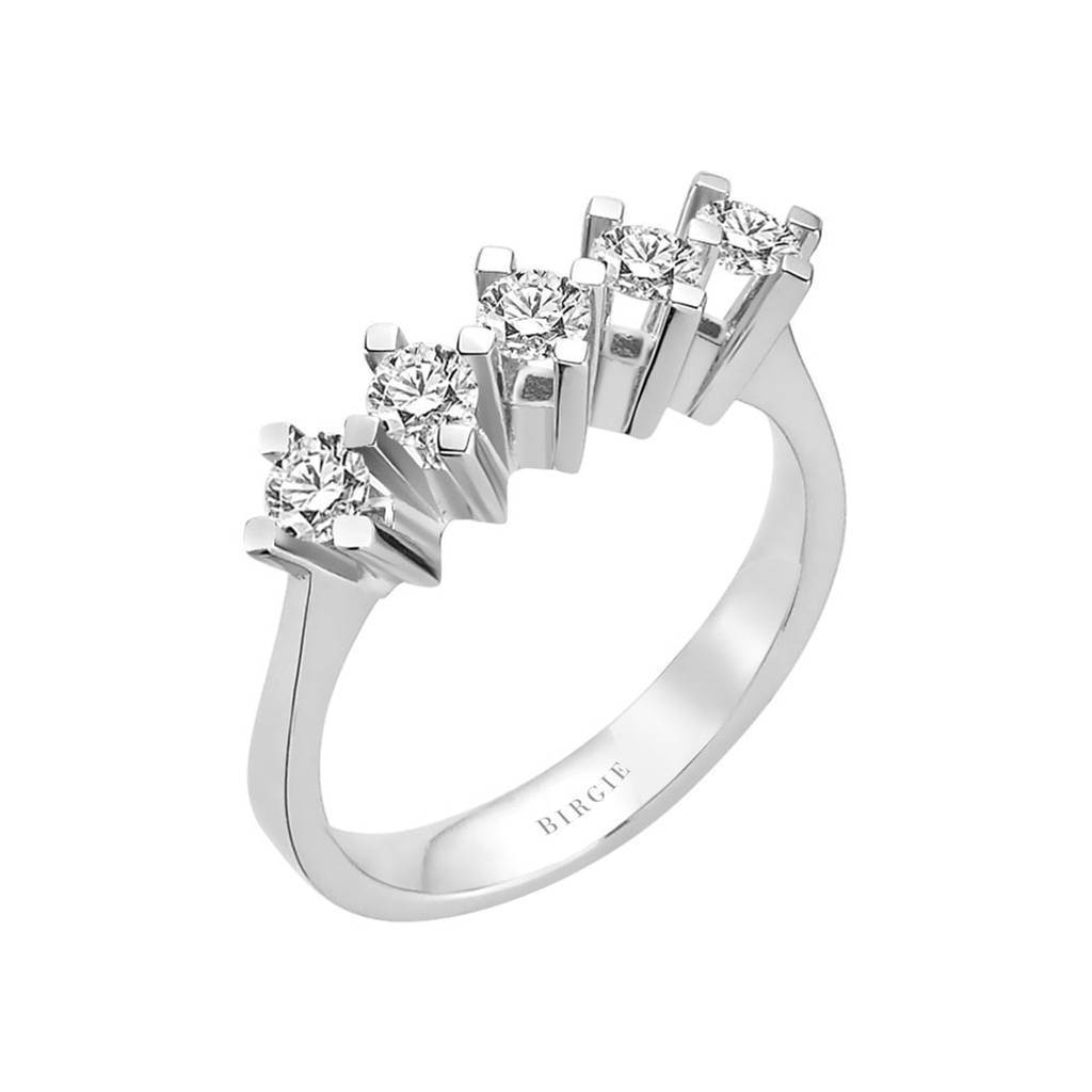 Bague de fiançailles 5 pierres diamant 0,74 carat