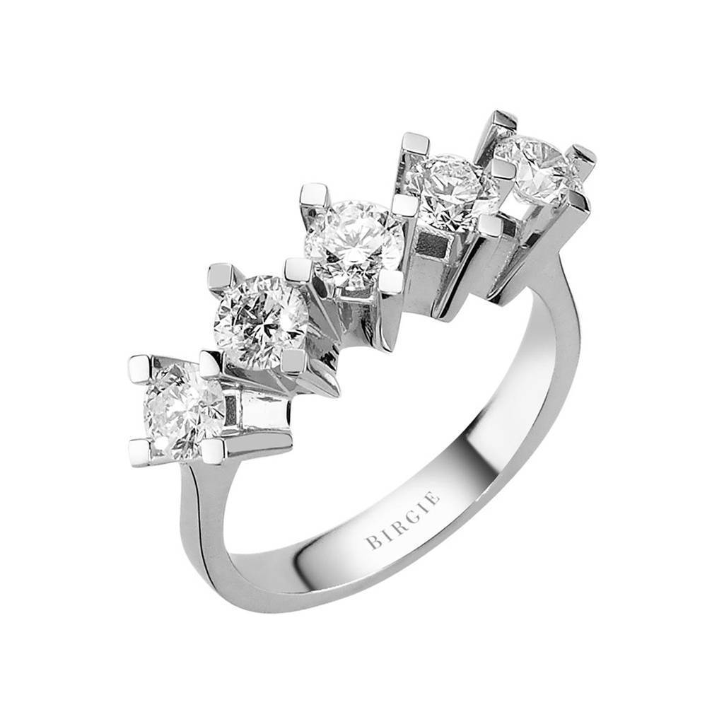 1.62 Carat Diamond 5 Stone Engagement Ring