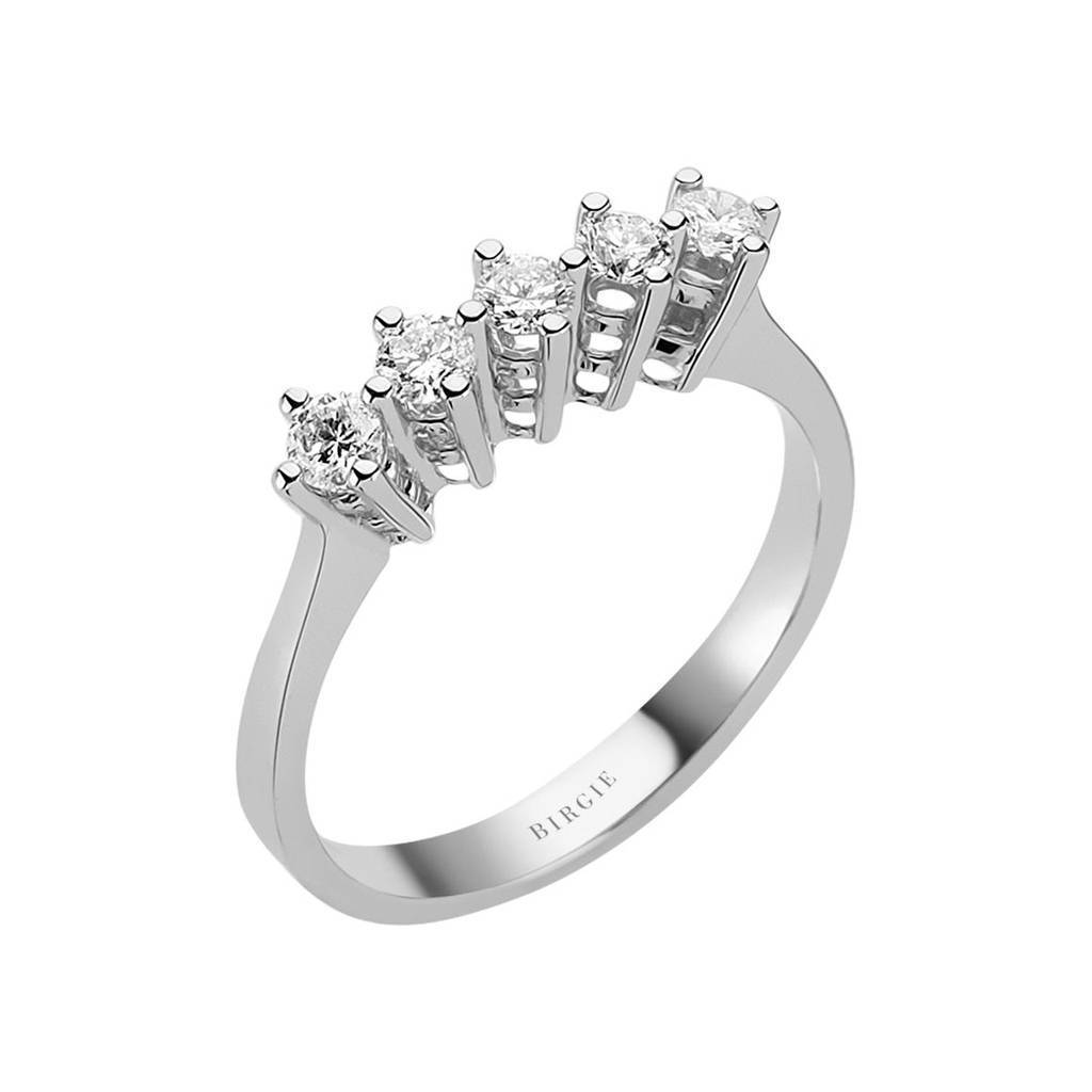 Bague de fiançailles 5 pierres diamant 0,38 carat
