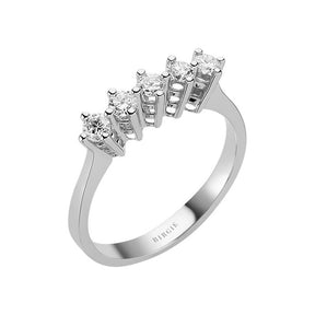 Bague de fiançailles 5 pierres diamant 0,38 carat