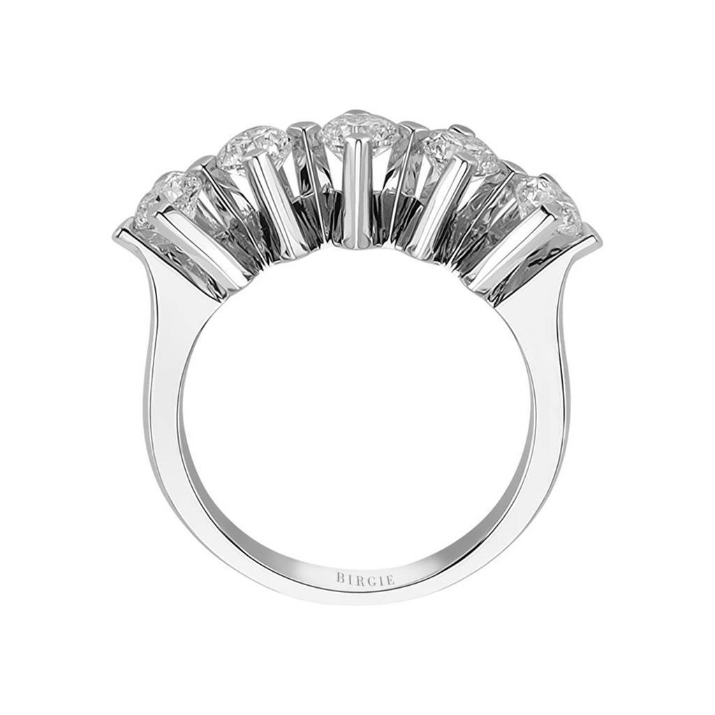 Bague de fiançailles 5 pierres avec diamant de 1,54 carat de couleur E