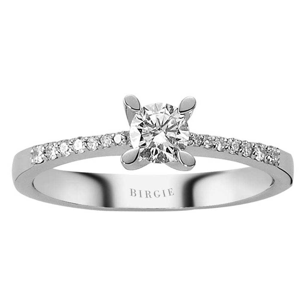 Bague de fiançailles halo de diamants total de 0,39 carat