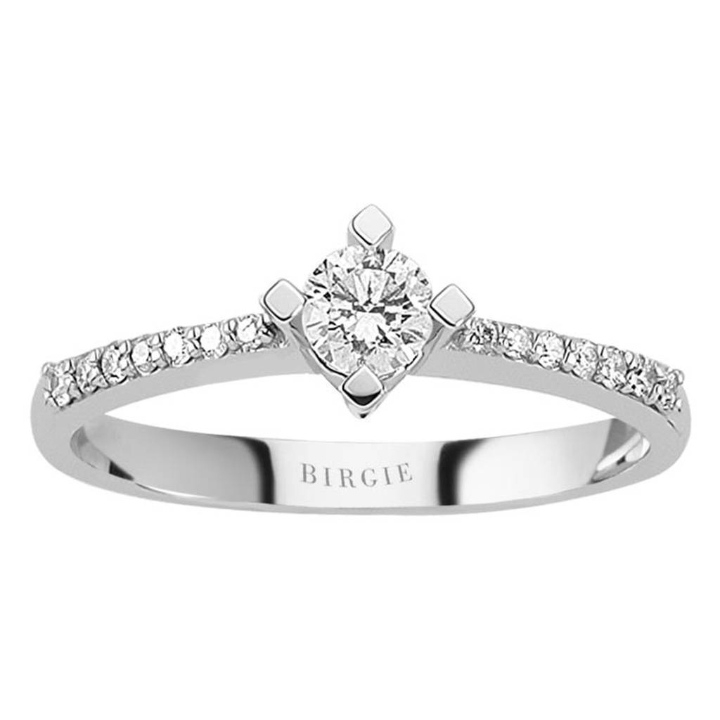 Bague de fiançailles halo de diamants total de 0,40 carat