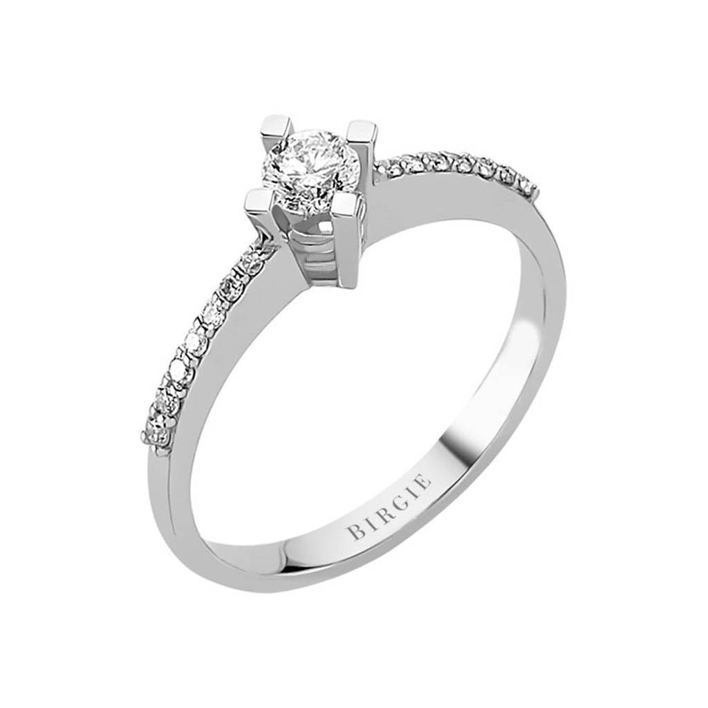 Bague de fiançailles halo de diamants total de 0,40 carat