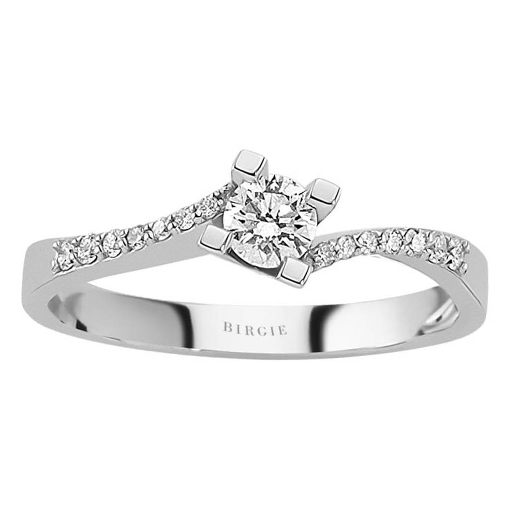 Bague de fiançailles halo de diamants total de 0,37 carat