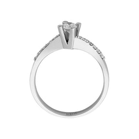 Bague de fiançailles halo de diamants total de 0,37 carat