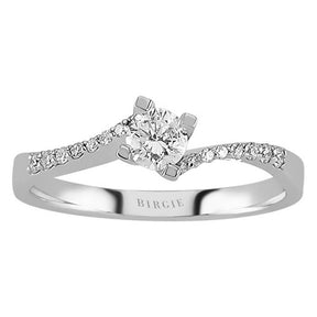 Bague de fiançailles halo de diamants total de 0,43 carat