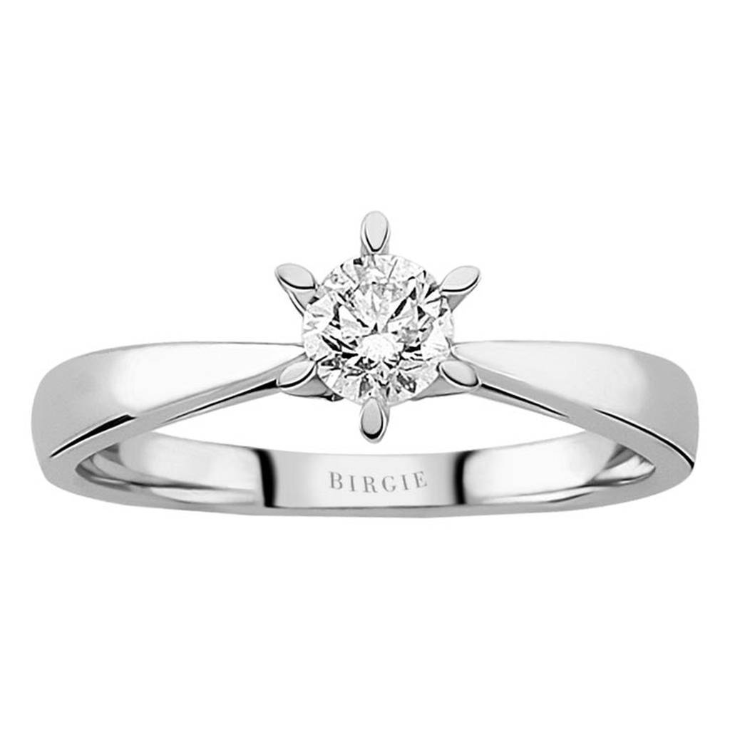 Bague solitaire diamant couleur G 0,33 carat