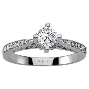 Bague de fiançailles halo de diamants total de 0,51 carat