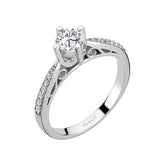 Bague de fiançailles halo de diamants total de 0,51 carat