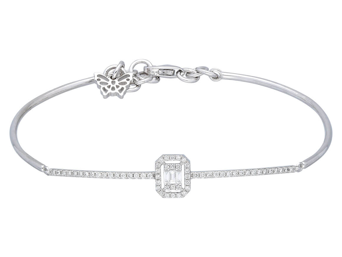 Bracelet en diamant baguette de 0,24 carat au total