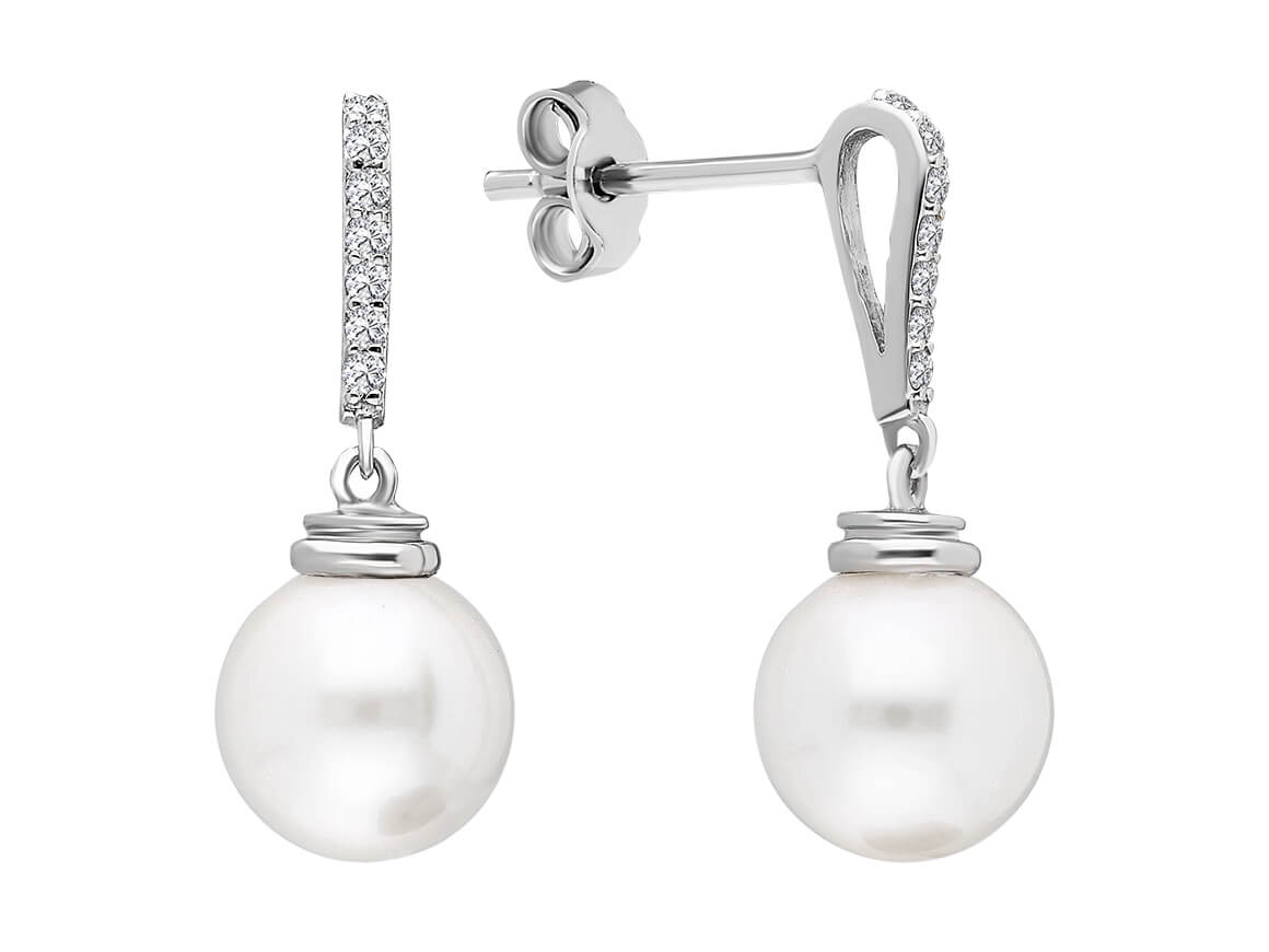 Boucles d'oreilles diamants et perles