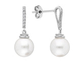 Diamond and pearl earrings