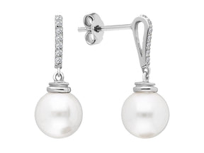 Diamond and pearl earrings