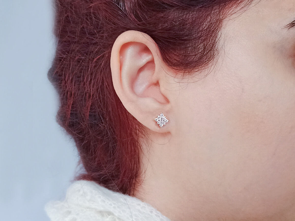 Diamond Star Stud Earrings