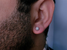 Daimant Solitaire Men's Stud Earrings