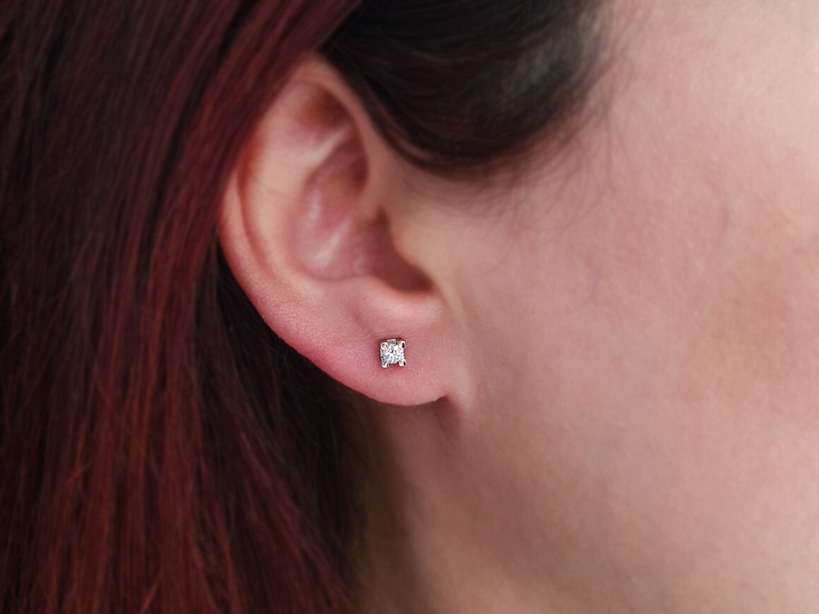 0.20 Carat Diamond Solitaire Earrings