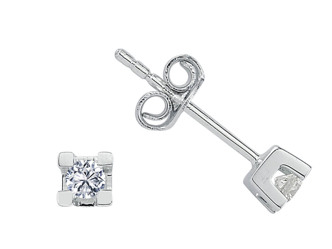 0.20 Carat Diamond Solitaire Earrings