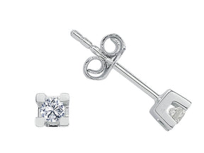 Boucles d'oreilles solitaires diamant 0,20 carat