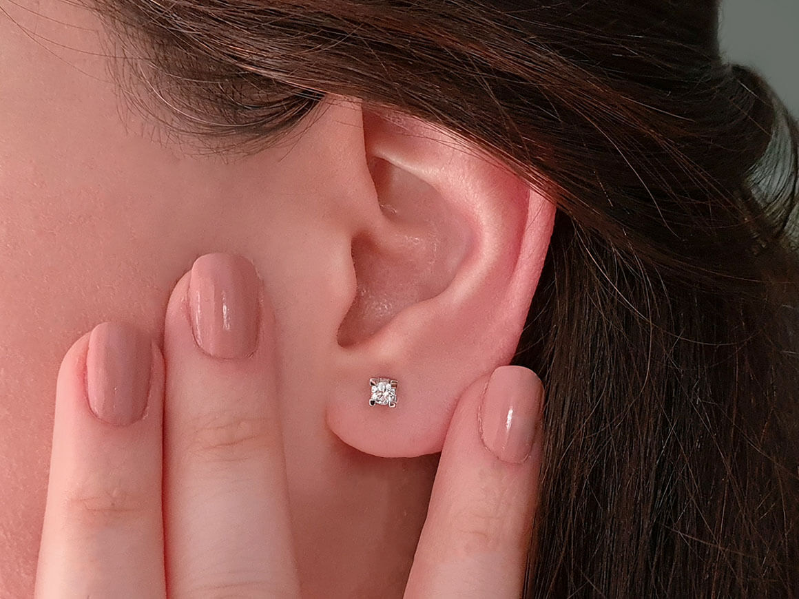 0.30 Carat Diamond Solitaire Stud Earrings