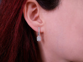 Boucles d'oreilles baguettes diamant